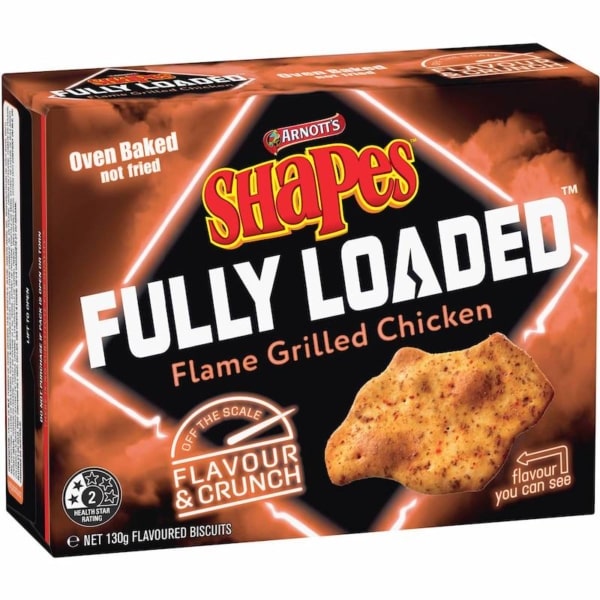 Arnotts Shapes Fully Loaded Flame Grilled Chicken 130g