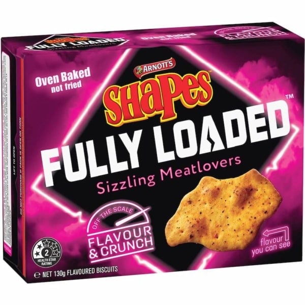 Arnotts Shapes Fully Loaded Sizzling Meatlovers 130g