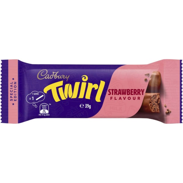 Cadbury Twirl Strawberry Flavour Chocolate Bar 39g