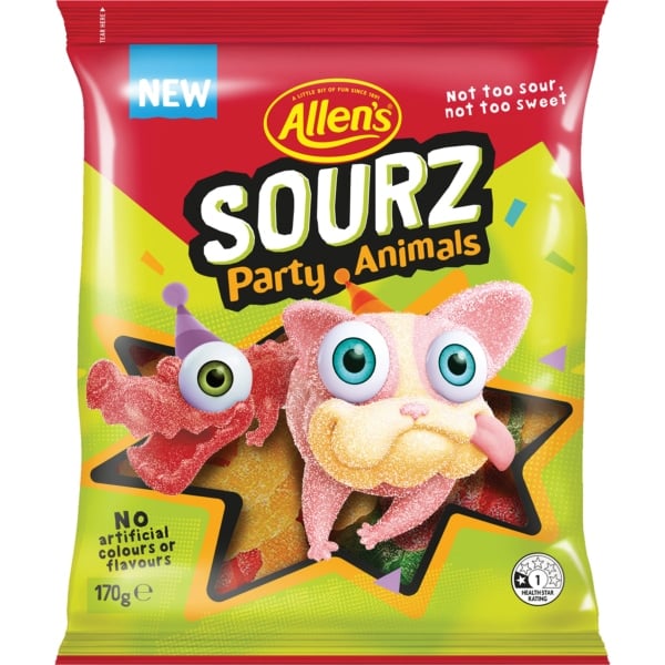 Allen's Confectionery Sourz Party Animals 170g