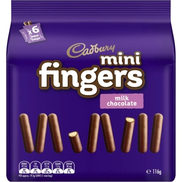 Cadbury Mini Fingers Mini Bags 6 Pack