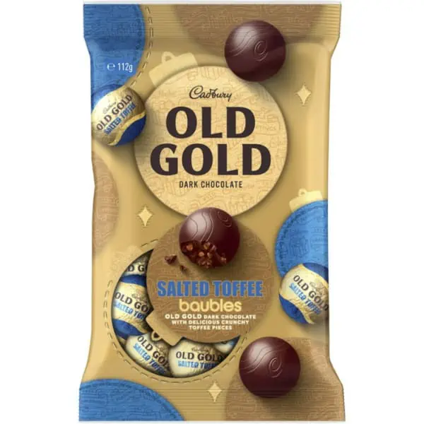 Cadbury Old Gold Salted Toffee Baubles 112g