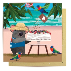 Greeting Card Beach Koala Pavlova 1