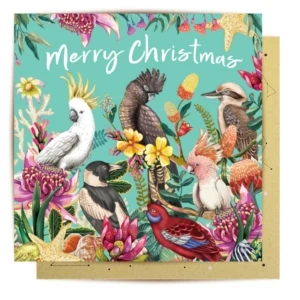 Greeting Card Floral Paradiso Merry Christmas