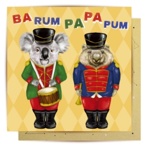 Greeting Card Fuzzie Nutcrackers