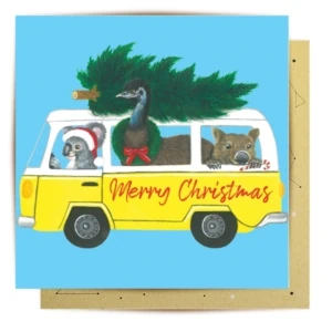 Greeting Card Merry Christmas Kombi