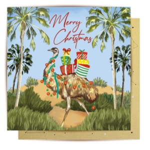 Greeting Card Outback Christmas Emu