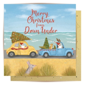 Greeting Card Santa Down Under