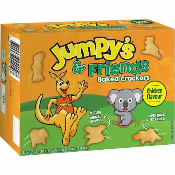 Jumpys Baked Crackers Chicken Flavour Animal Shapes 140g