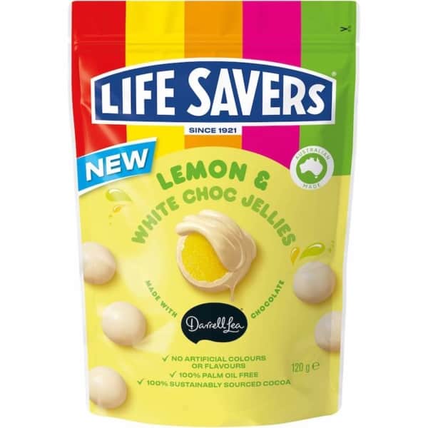 Life Savers Lemon White Choc Jellies 120g