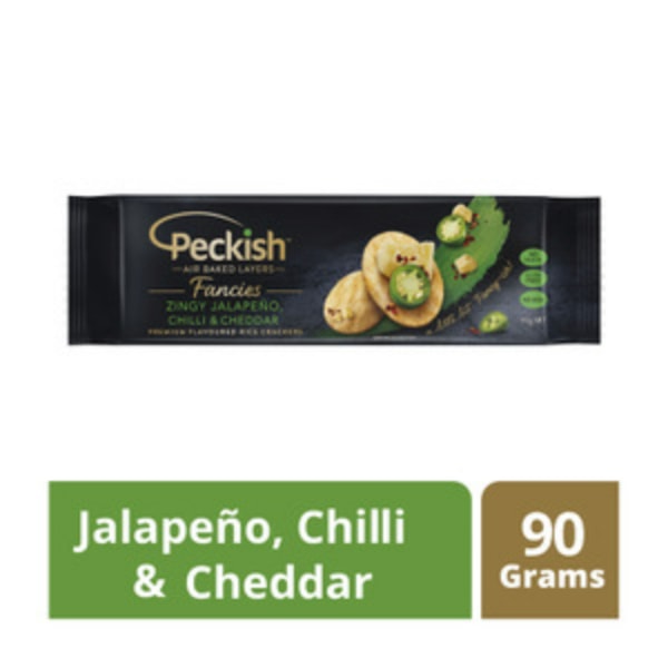 Peckish Fancies Jalapeno Chilli Cheddar Rice Crackers