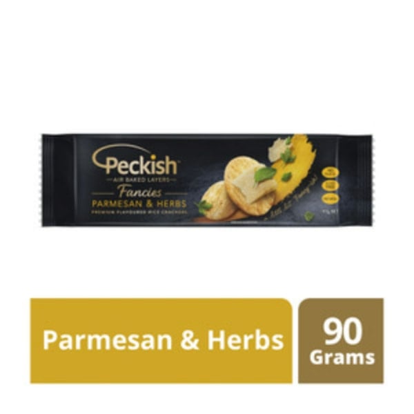Peckish Fancies Parmesan Herbs Rice Crackers