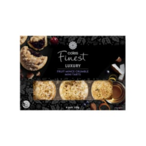 Coles Finest Fruit Mince Crumble Mini Tarts 6 Pack