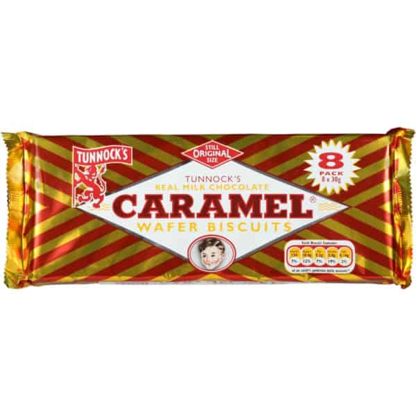 Tunnocks Snacks Caramel Wafer 8 Pack 240g