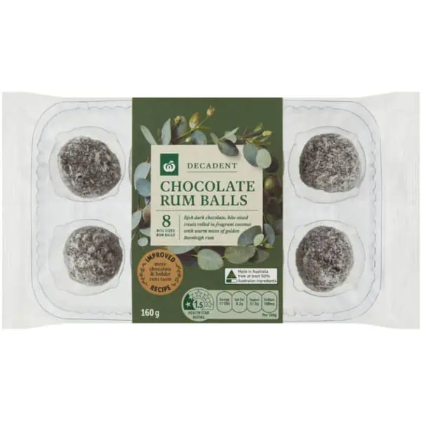 Woolworths Decadent Chocolate Rum Balls 8 Pack