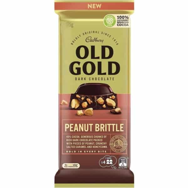 cadbury old gold peanut brittle 175g
