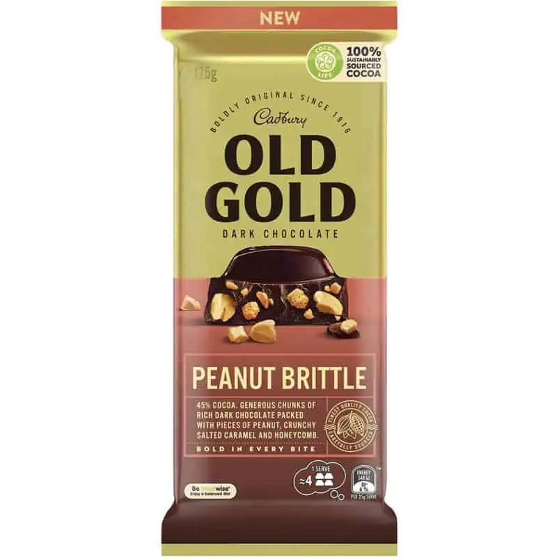 Buy Cadbury Old Gold Peanut Brittle Block 175g Online, Worldwide Delivery