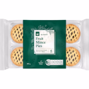traditional christmas fruit mince pies lattice 6 pack
