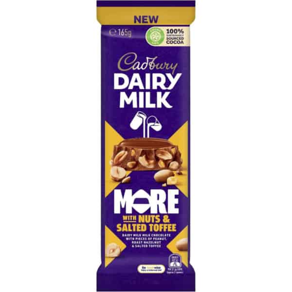 Cadbury Dairy Milk More With Nuts Salted Toffee 165g