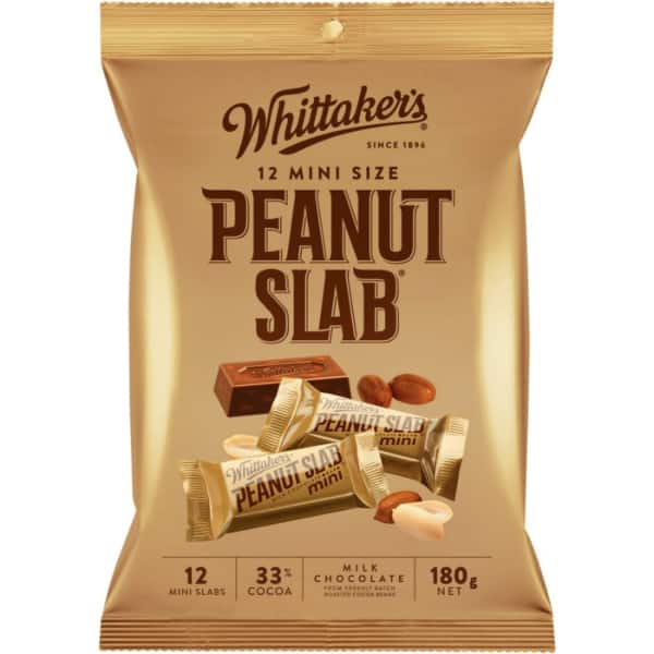 Whittakers Milk Chocolate Mini Peanut Slabs 12 Pack 180g
