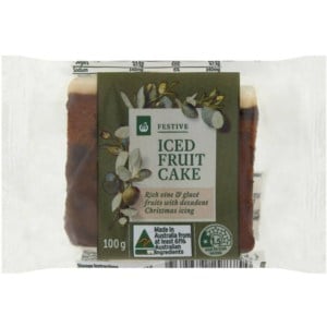 Woolworths Festive Iced Fruit Cake 100g