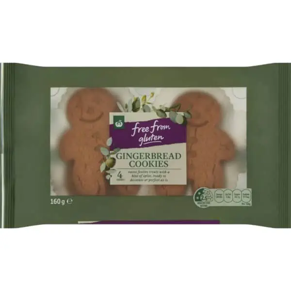 Woolworths Free From Gluten Gingerbread Cookies 4 Pack