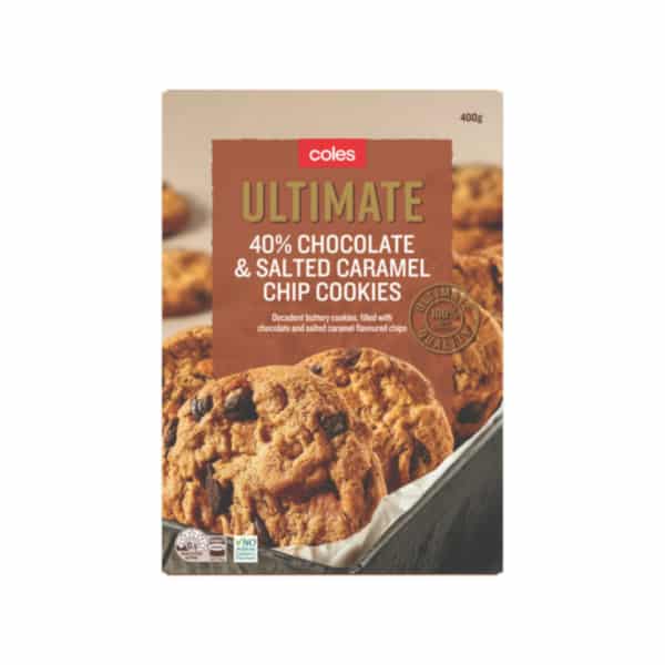 Coles Ultimate 40percent Salted Caramel Chocolate Chip Cookie 400g 1