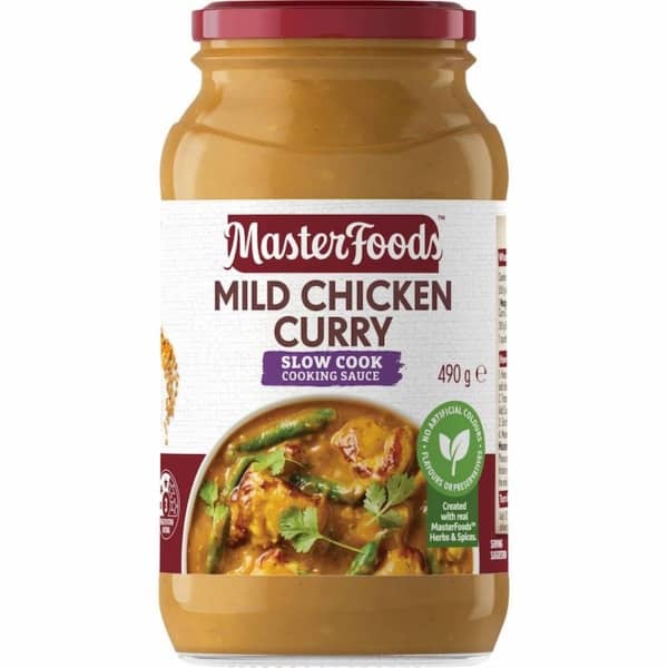 MasterFoods Mild Chicken Curry Slow Cook Simmer Sauce 490g