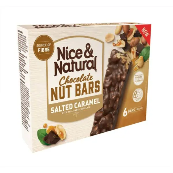 Nice Natural Chocolate Nut Bars Salted Caramel 6 Pack 1
