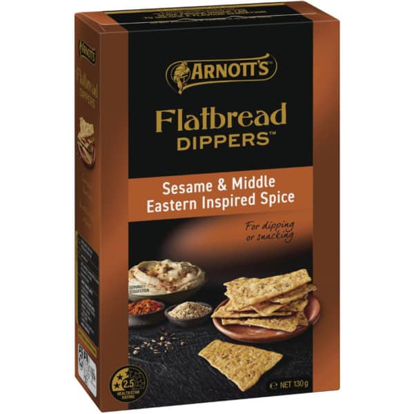 Arnotts Flatbread Dippers Sesame Middle Eastern Inspired Spice 130g 1