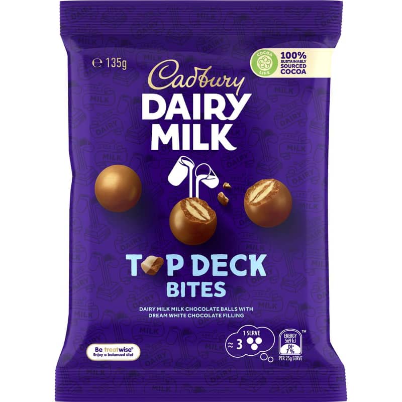 Buy Cadbury Top Deck Bites 135g Online | Worldwide | Australian Food Shop