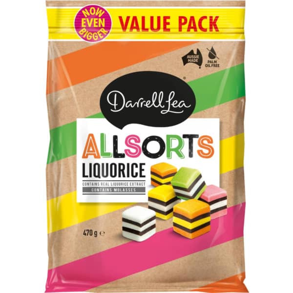 Darrell Lea Liquorice Allsorts Share Bag 470g 1