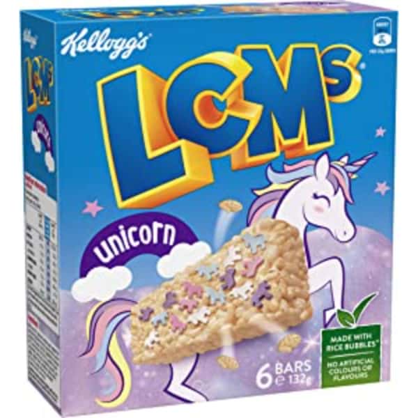 Kelloggs LCMs Unicorn Puffed Rice Snack Bars 6 pack 132g 2