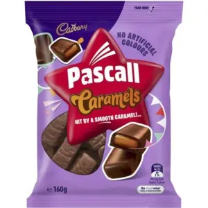 pascall cadbury caramels lollies 160g