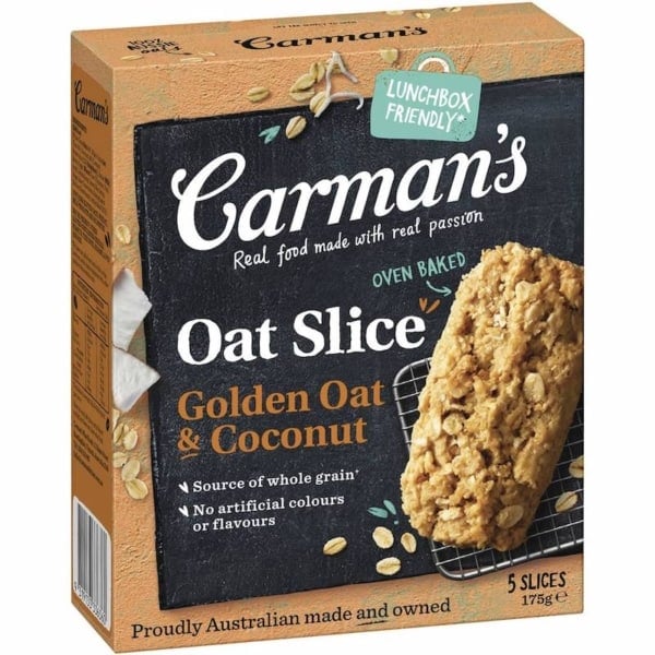 Carmans Oat Slice Golden Oat Coconut 5 Pack
