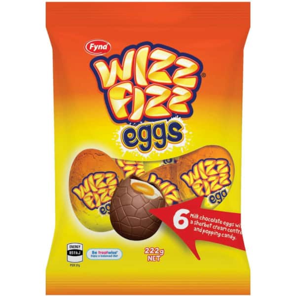 Fyna Wizz Fizz Milk Chocolate Cream Easter Eggs 6 Pack 222g 1