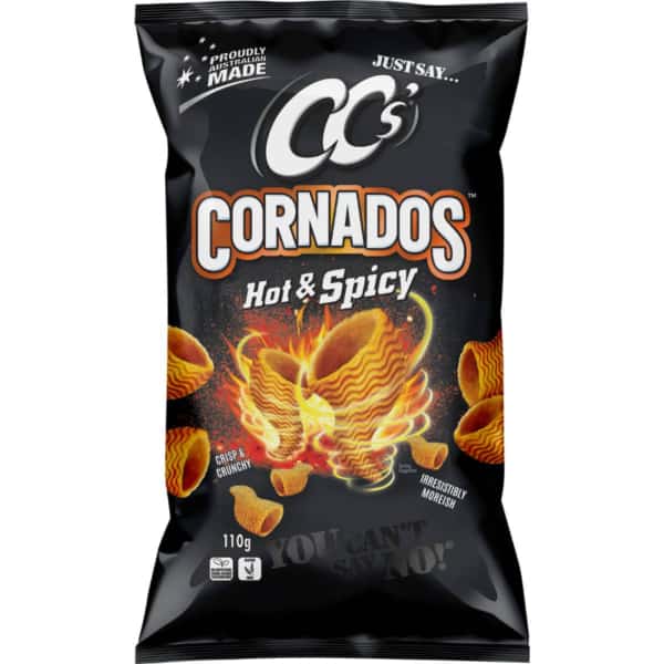 Ccs Cornados Corn Chips Hot Spicy 110g 1