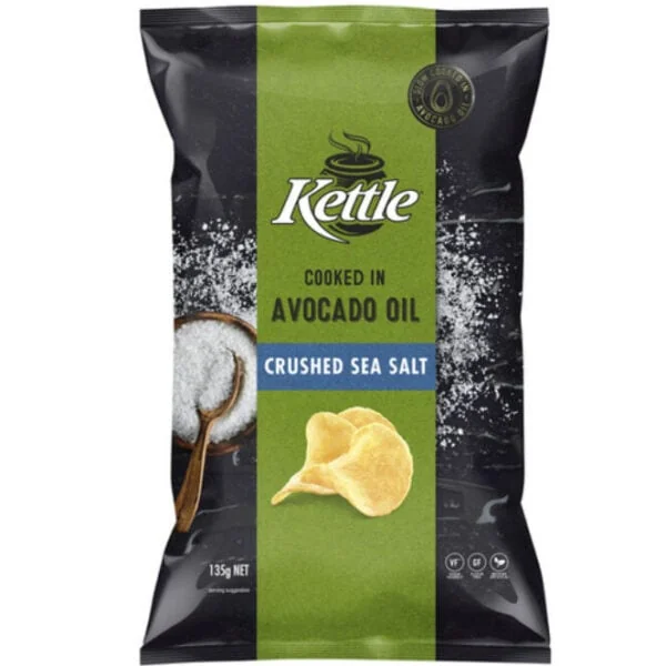 Kettle Chips Cooked In Avocado Oil Crushed Sea Salt 135g 1