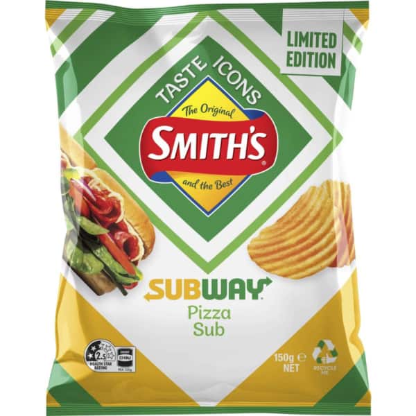 Smiths Chips Taste Icons Subway Pizza Sub 150g