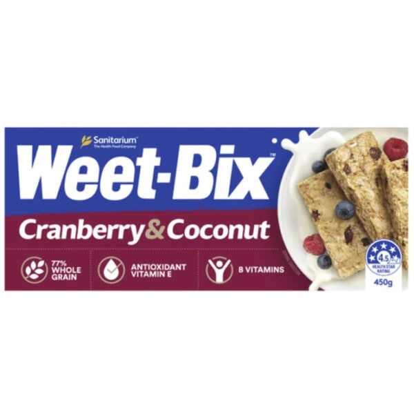 Sanitarium Weet bix Blends Cranberry Coconut Breakfast Cereal 450g 1