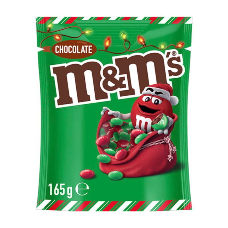 Buy M&Ms Christmas Milk Chocolate Red & Green Snack Sharebag 165g Online, Worldwide Delivery