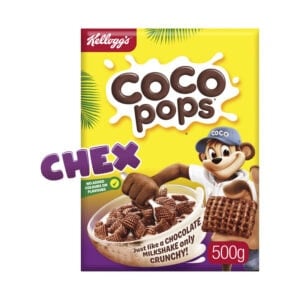 Kelloggs Coco Pops Chex Chocolatey Breakfast Cereal 500g *Best Before Late July 2026*