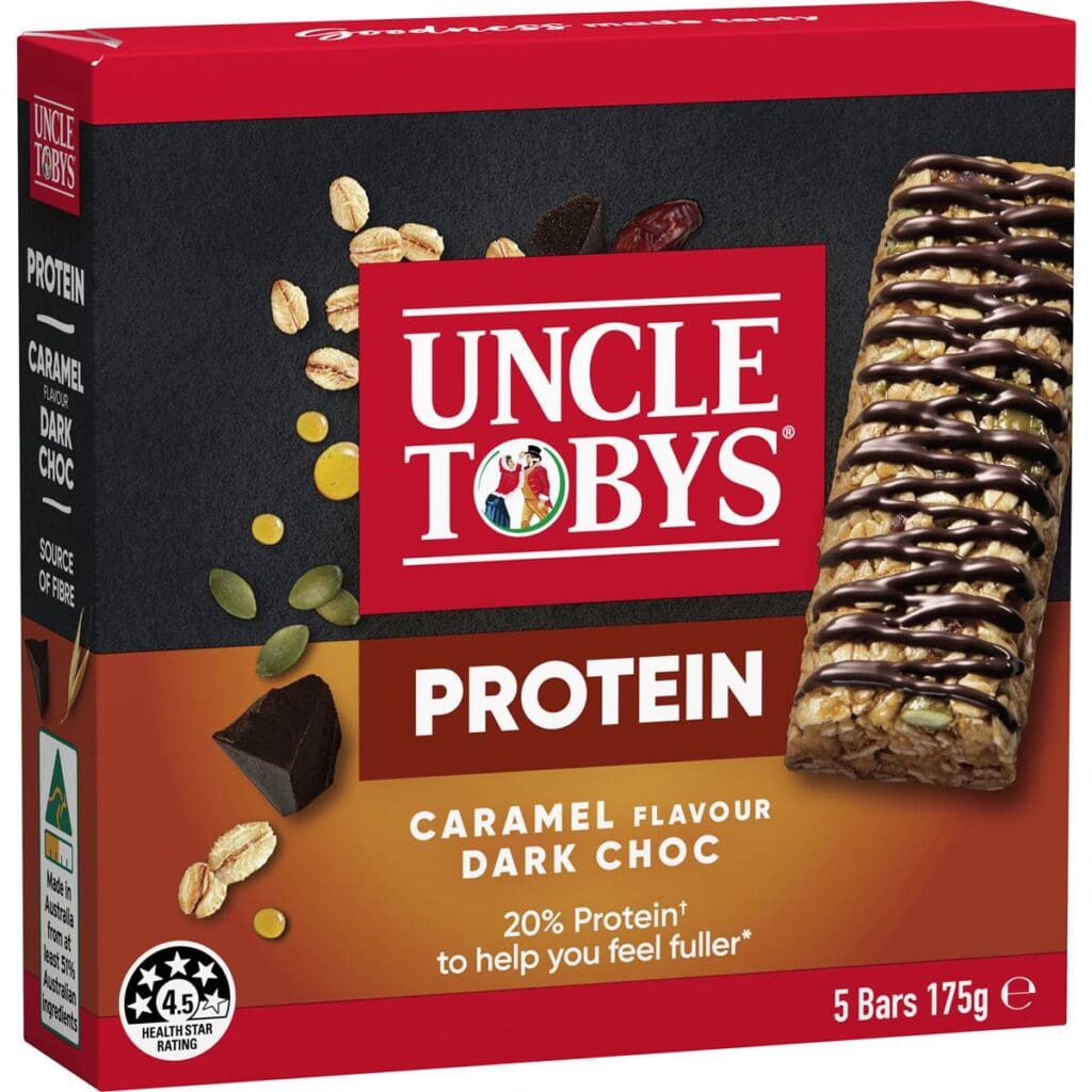 Buy Uncle Tobys Protein Caramel Flavour Dark Choc Muesli Bars 5 Pack