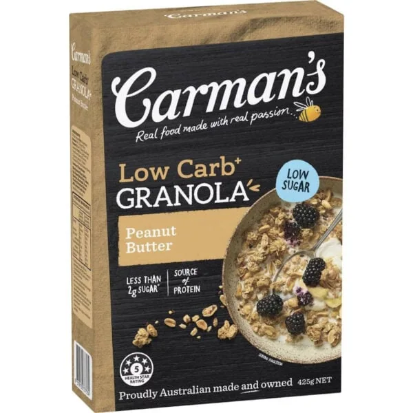 Buy Carmans Low Carb Granola Peanut Butter 425g Online | Worldwide ...