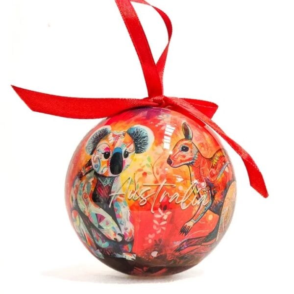 Kangaroo Koala Mosaic Christmas Bauble