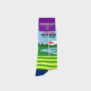 Mitchdowd Talk Birdie To Me Golf Print Crew Socks