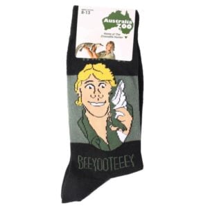 australia zoo beeyooteeey cotton crew socks green