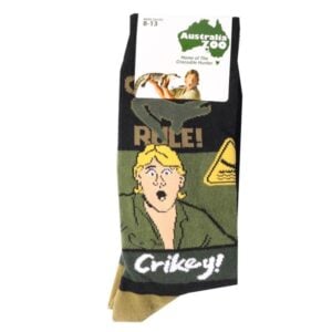 australia zoo crikey cotton crew socks green