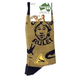 australia zoo crocs rule cotton crew socks green