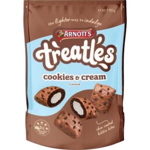 arnotts treatles cookies & cream flavoured bites 90g